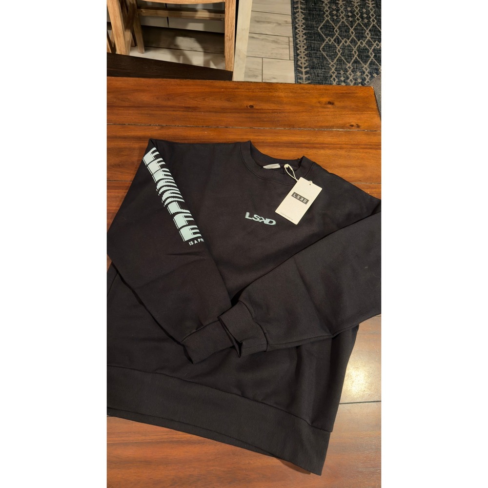 LSKD Static Oversized Sweater Black Skyride M USWE01735 Pullover Sweatshirt NEW - Picture 6 of 16